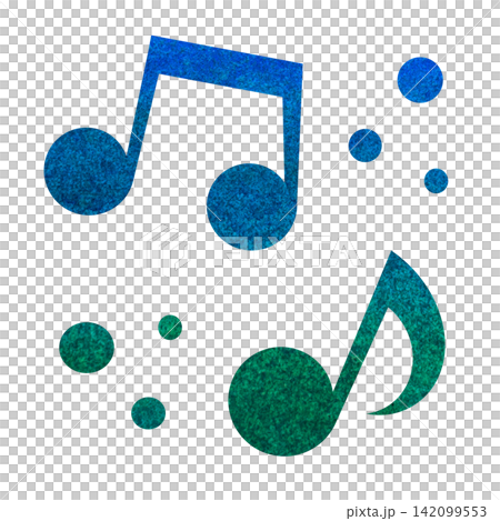綺麗な水彩模様の音符のアイコンのイメージのイラスト 綺麗な水彩模様の音符のアイコンのイメージのイラスト 142099553