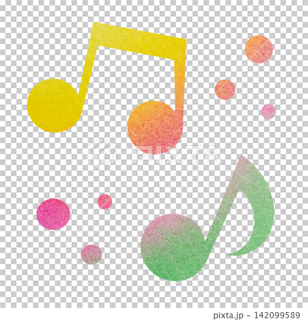 一幅帶有精美水彩圖案的音符圖示插圖。 一幅帶有精美水彩圖案的音符圖示插圖。 142099589