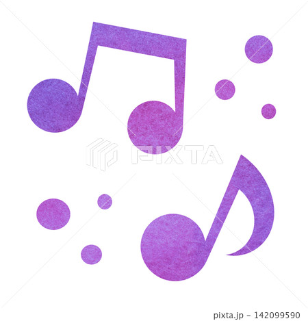 綺麗な水彩模様の音符のアイコンのイメージのイラスト 綺麗な水彩模様の音符のアイコンのイメージのイラスト 142099590