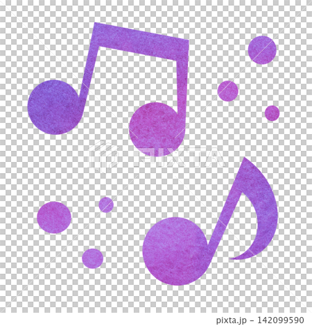 一幅帶有精美水彩圖案的音符圖示插圖。 一幅帶有精美水彩圖案的音符圖示插圖。 142099590