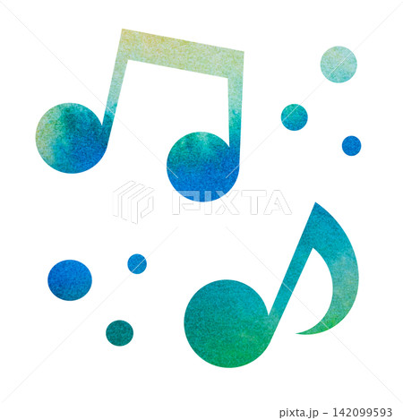 綺麗な水彩模様の音符のアイコンのイメージのイラスト 綺麗な水彩模様の音符のアイコンのイメージのイラスト 142099593