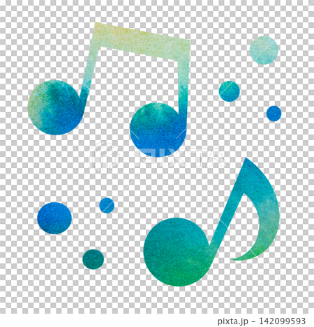 An illustration of a musical note icon with a beautiful watercolor pattern. An illustration of a musical note icon with a beautiful watercolor pattern. 142099593