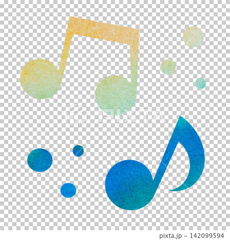 一幅帶有精美水彩圖案的音符圖示插圖。 一幅帶有精美水彩圖案的音符圖示插圖。 142099594