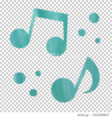 An illustration of a musical note icon with a beautiful watercolor pattern. An illustration of a musical note icon with a beautiful watercolor pattern. 142099607