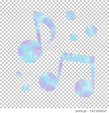 綺麗な水彩模様の音符のアイコンのイメージのイラスト 142100050