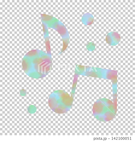 綺麗な水彩模様の音符のアイコンのイメージのイラスト 綺麗な水彩模様の音符のアイコンのイメージのイラスト 142100051
