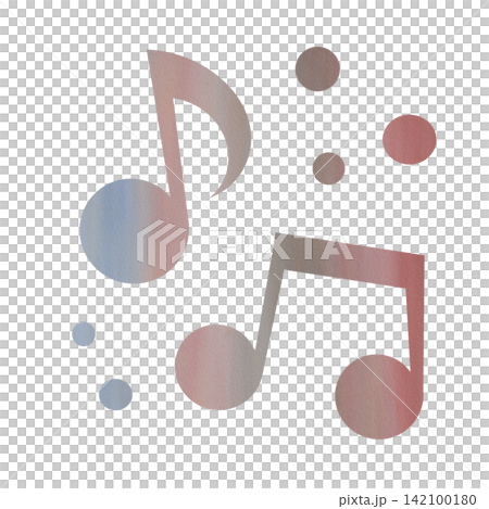 綺麗な水彩模様の音符のアイコンのイメージのイラスト 142100180