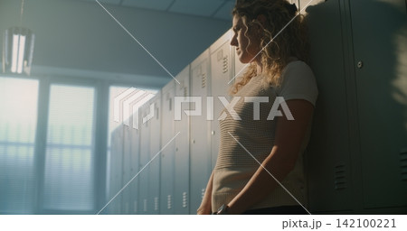 School Teacher Enjoys Rare Moment of Silence in Empty Locker Room School Teacher Enjoys Rare Moment of Silence in Empty Locker Room 142100221