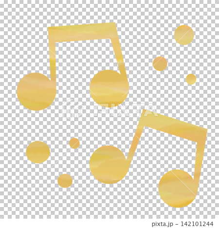 An illustration of a musical note icon with a beautiful watercolor pattern. An illustration of a musical note icon with a beautiful watercolor pattern. 142101244