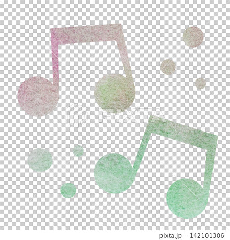 一幅帶有精美水彩圖案的音符圖示插圖。 一幅帶有精美水彩圖案的音符圖示插圖。 142101306