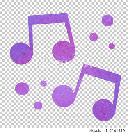 綺麗な水彩模様の音符のアイコンのイメージのイラスト 綺麗な水彩模様の音符のアイコンのイメージのイラスト 142101319