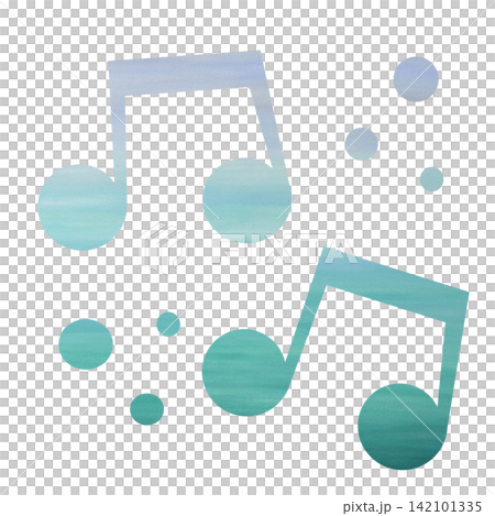An illustration of a musical note icon with a beautiful watercolor pattern. An illustration of a musical note icon with a beautiful watercolor pattern. 142101335