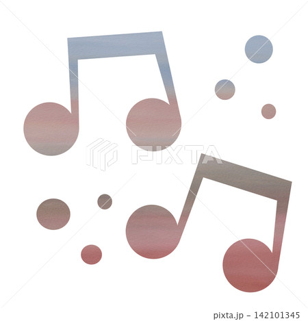 綺麗な水彩模様の音符のアイコンのイメージのイラスト 綺麗な水彩模様の音符のアイコンのイメージのイラスト 142101345