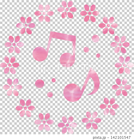 An illustration of a musical note icon with a beautiful watercolor pattern. An illustration of a musical note icon with a beautiful watercolor pattern. 142101547