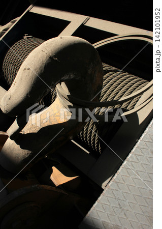 big crane hook inside factory big crane hook inside factory 142101952
