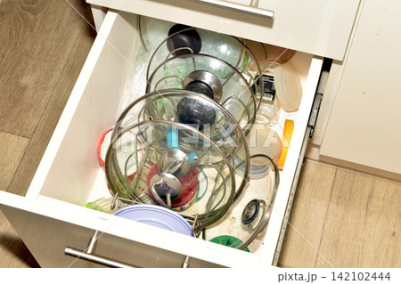 Glass pot lids. Top view. Glass pot lids. Top view. 142102444