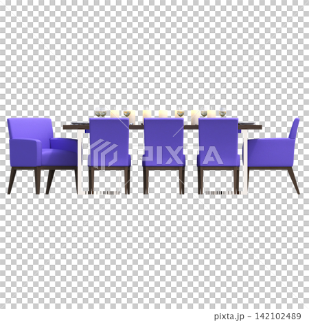 diner table isolated on transparent background, 3D illustration, cg render diner table isolated on transparent background, 3D illustration, cg render 142102489