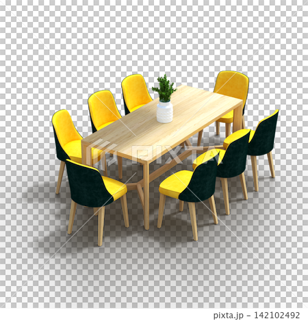 diner table isolated on transparent background, 3D illustration, cg render diner table isolated on transparent background, 3D illustration, cg render 142102492