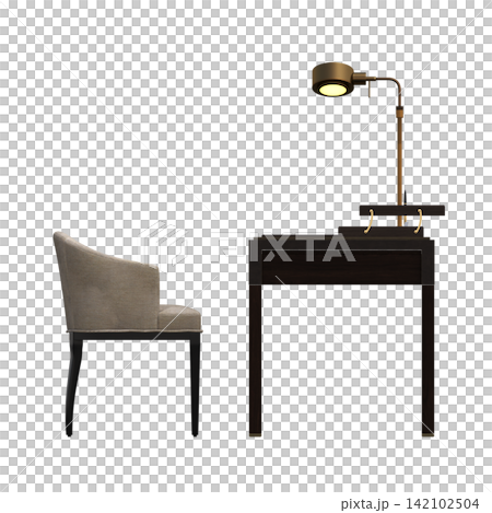 diner table isolated on transparent background, 3D illustration, cg render 142102504