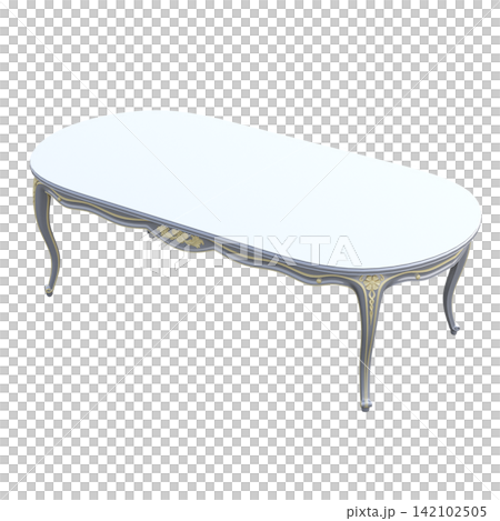 diner table isolated on transparent background, 3D illustration, cg render 142102505