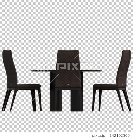 diner table isolated on transparent background, 3D illustration, cg render diner table isolated on transparent background, 3D illustration, cg render 142102509
