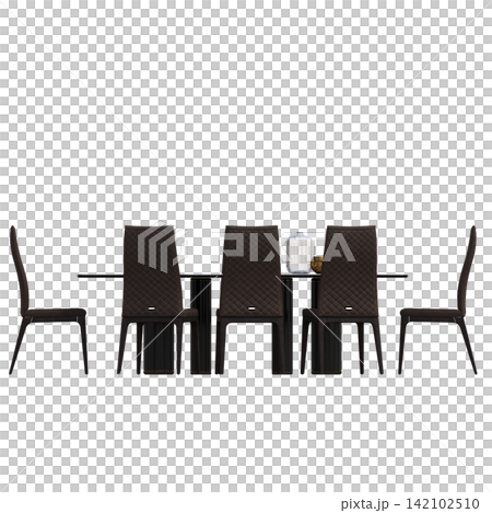 diner table isolated on transparent background, 3D illustration, cg render diner table isolated on transparent background, 3D illustration, cg render 142102510