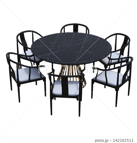 diner table isolated on transparent background, 3D illustration, cg render diner table isolated on transparent background, 3D illustration, cg render 142102511