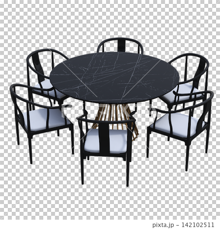 diner table isolated on transparent background, 3D illustration, cg render diner table isolated on transparent background, 3D illustration, cg render 142102511