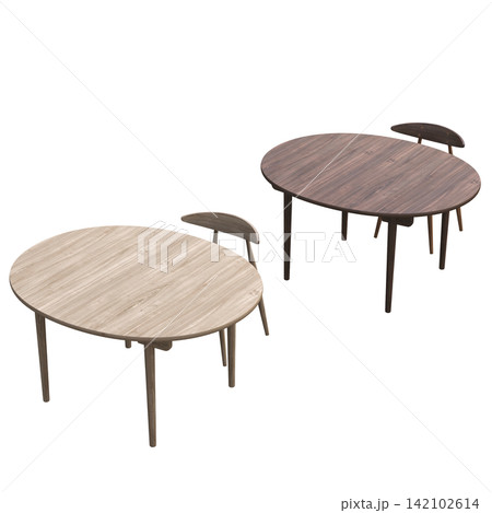 diner table isolated on transparent background, 3D illustration, cg render 142102614