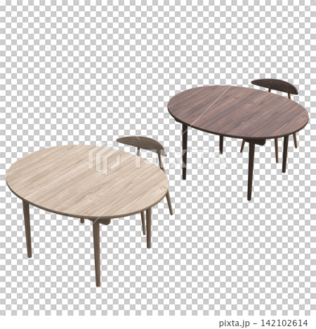 diner table isolated on transparent background, 3D illustration, cg render 142102614