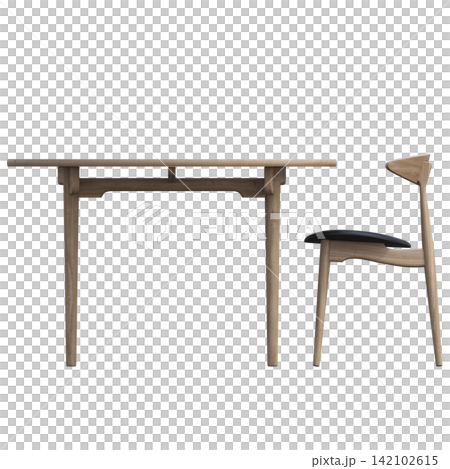 diner table isolated on transparent background, 3D illustration, cg render diner table isolated on transparent background, 3D illustration, cg render 142102615