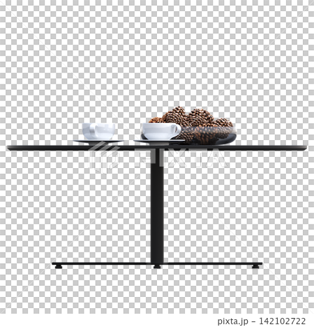 coffee table isolated on transparent background, 3D illustration, cg render 142102722