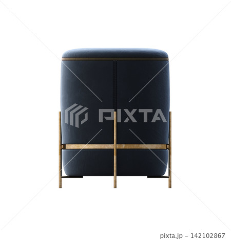 soft pouf isolate on a transparent background, interior furniture, 3D illustration, cg render 142102867