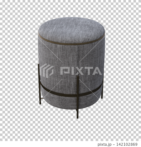 soft pouf isolate on a transparent background, interior furniture, 3D illustration, cg render soft pouf isolate on a transparent background, interior furniture, 3D illustration, cg render 142102869