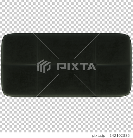 soft pouf isolate on a transparent background, interior furniture, 3D illustration, cg render 142102886