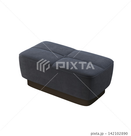 soft pouf isolate on a transparent background, interior furniture, 3D illustration, cg render 142102890