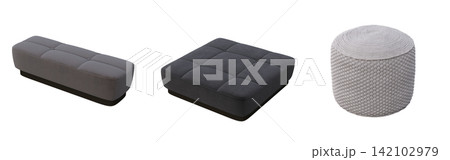 soft pouf isolate on a transparent background, interior furniture, 3D illustration, cg render soft pouf isolate on a transparent background, interior furniture, 3D illustration, cg render 142102979