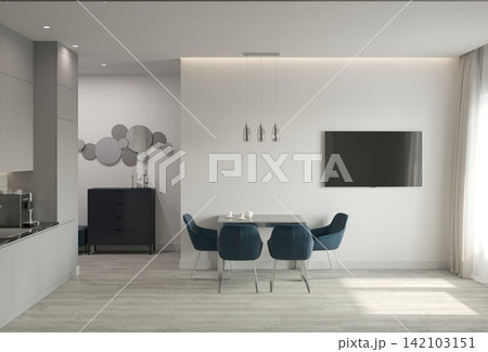 residential interior visualization, 3D illustration, cg 142103151