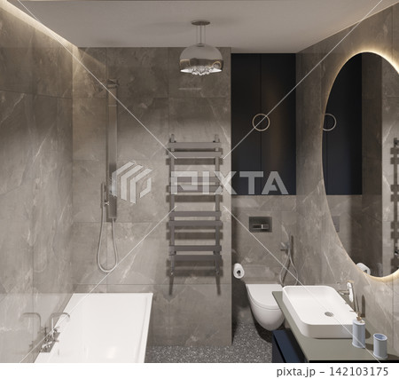residential interior visualization, 3D illustration, cg 142103175
