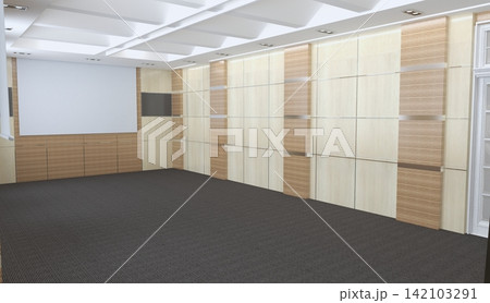 visualization of a large empty interior, 3D illustration 142103291