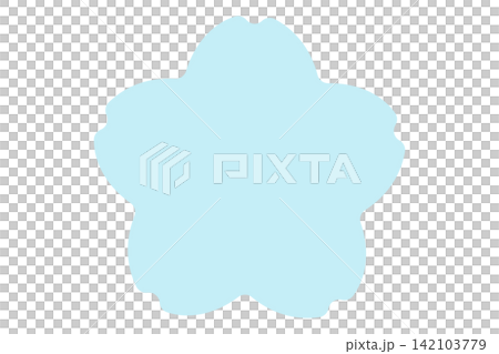 Flower frame icon, light blue/sky blue, vibrant. Flower frame icon, light blue/sky blue, vibrant. 142103779