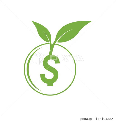 Green finance symbol with dollar sign and leaf logo design Green finance symbol with dollar sign and leaf logo design 142103882
