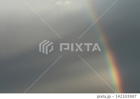 Rainbow in the gray sky. Rainbow in the gray sky. 142103987