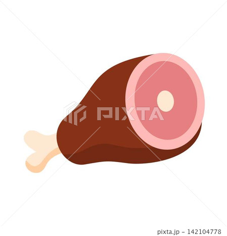 cartoon illustration of ham hocks meat cartoon illustration of ham hocks meat 142104778