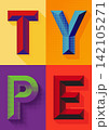 Halftone typography poster with colorful 3D alphabet letters 142105271