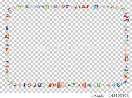 Colorful hand-drawn musical note frames Colorful hand-drawn musical note frames 142105508