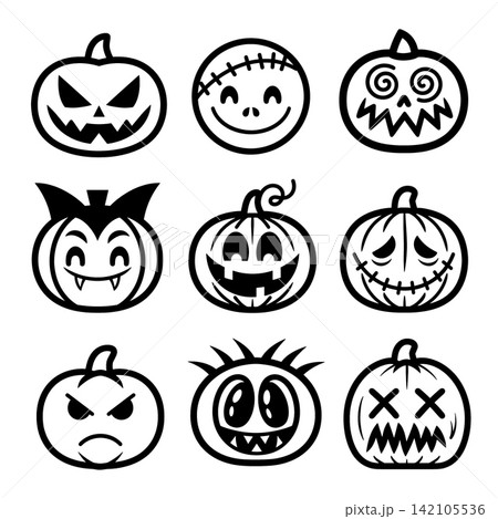 Spooky isolated pumpkin lineart outline separated layered coloring Spooky isolated pumpkin lineart outline separated layered coloring 142105536