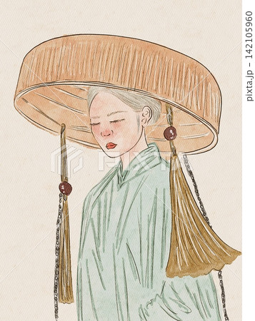 portrait of a girl in a art style portrait of a girl in a art style 142105960