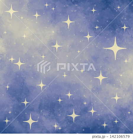 水彩風のキラキラ背景イラスト　青 142106579