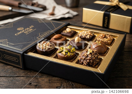 a box of chocolates and cookies in a box a box of chocolates and cookies in a box 142106698